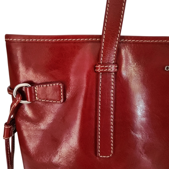 CHIARUGI red Italian leather tote shopper bag - Picture 4 of 16